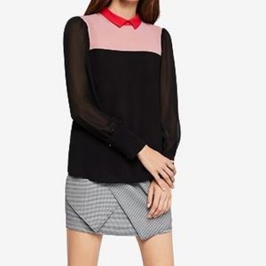 BCBGeneration Colorblocked chiffon top
